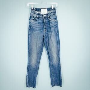 Mother Superior Size 23 The Dazzler Shift Crop Blue Sin and Suffer Cotton Jeans